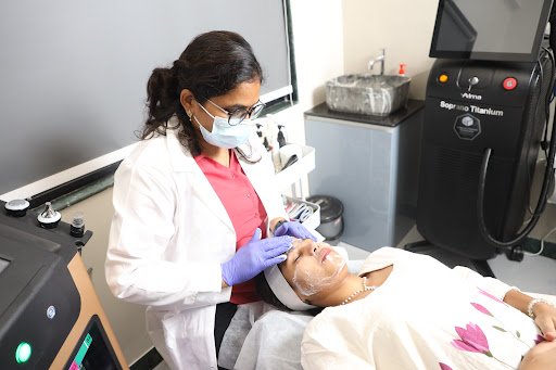 Facial treatment at Yuga's Aesthetic Clinic
