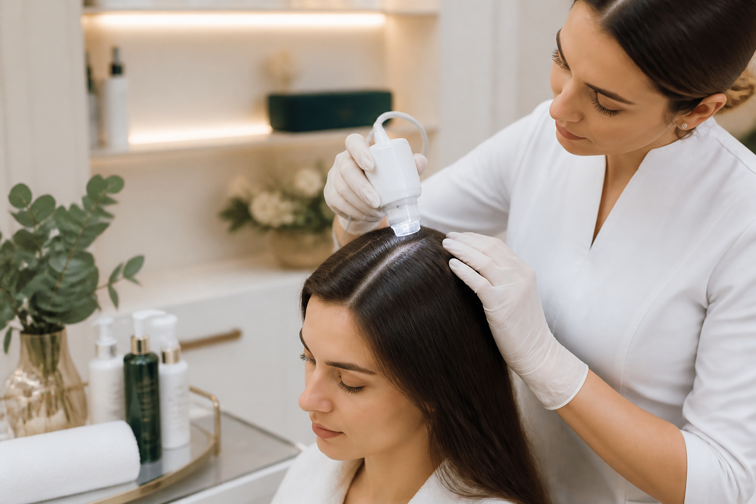 Hair and scalp treatment at Yuga's Aesthetic Clinic